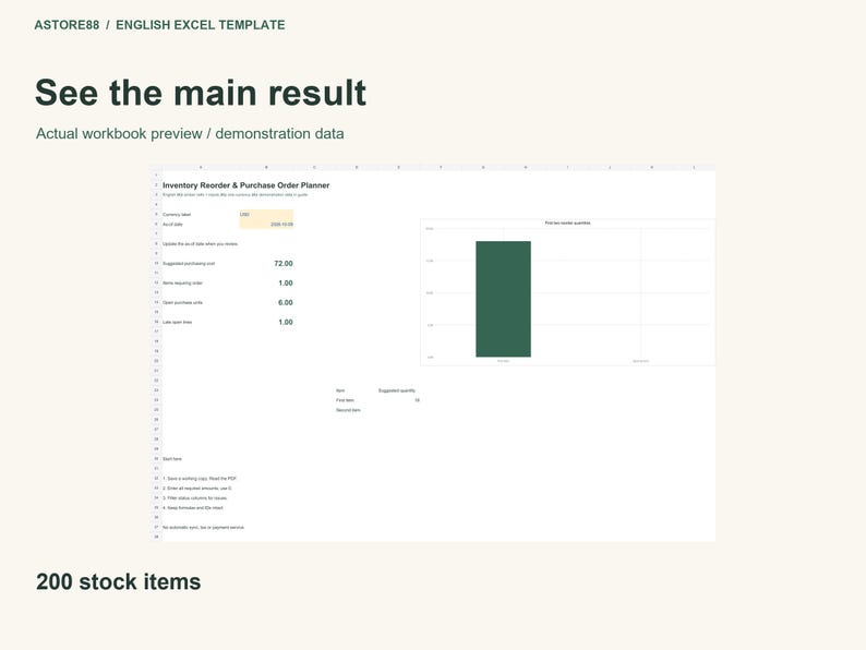 Inventory Reorder Spreadsheet Excel, Purchase Order Tracker, Lead Time ...