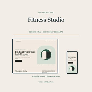 Fitness Studio Website Template - One Page Responsive HTML CSS
