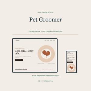 Pet Groomer Website Template - One Page Responsive HTML CSS