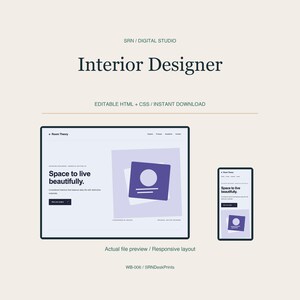 Interior Designer Website Template - One Page Responsive HTML CSS