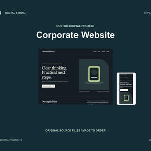 Custom Corporate Website Design - 5 Responsive Pages and Original Source Files