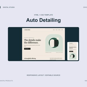 Website-Vorlage für Fahrzeugaufbereitung – Einseitiges responsives HTML/CSS-Design