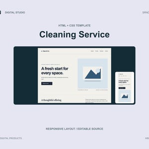 Plantilla web para servicios de limpieza - Una página web responsiva HTML CSS