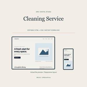 Cleaning Service Website Template - One Page Responsive HTML CSS