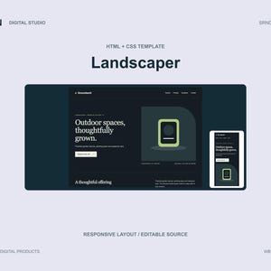 Landscaper Website Template - One Page Responsive HTML CSS