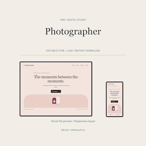 Photographer Website Template - One Page Responsive HTML CSS
