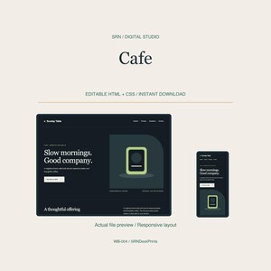 Cafe Website Template - One Page Responsive HTML CSS