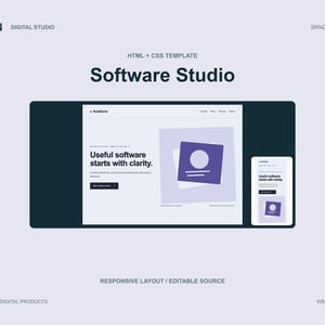 Software Studio Website Template - 3 Page HTML CSS