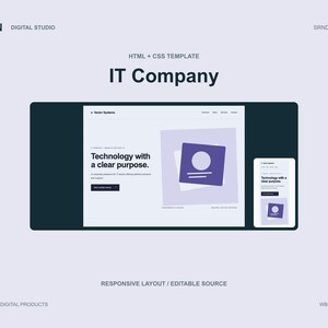 IT Company Website Template - 3 Page HTML CSS