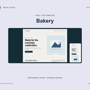 Bakery Website Template - One Page Responsive HTML CSS