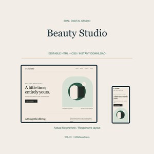 Beauty Studio Website Template - One Page Responsive HTML CSS