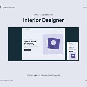 Website-Vorlage für Innenarchitekten – Einseitiges responsives HTML/CSS-Design