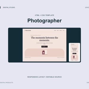 Photographer Website Template - One Page Responsive HTML CSS