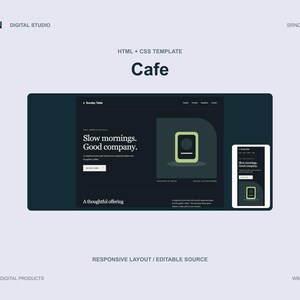 Cafe Website Template - One Page Responsive HTML CSS