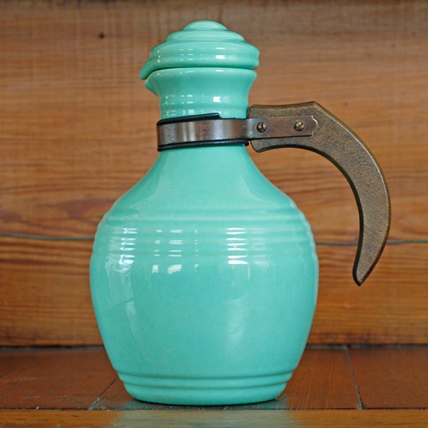 1930s Pacific Pottery Carafe // Turquoise Art Deco Art Pottery Carafe