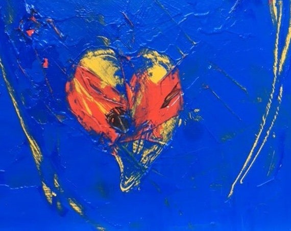 Valentines, Lovers, Romantic Heart Painting 1 Ready to Hang