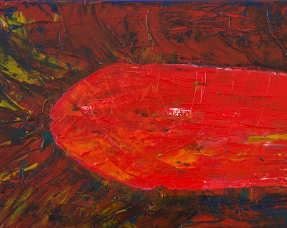 El señor Penis, Erotic Voyager, Red, Blue, Powerful, Dramatic, Strong Colours Canvas Print, Gallery & Collector Quality, 75 Years Lifespan.