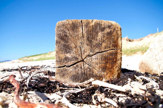 Driftwood, Beach, Sand, Blue Sky, Connemara, Atlantic Ocean, Limited Art Edition Acrylic Laminated Photo,