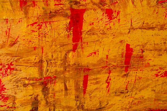 Ready To Hang Blood On The Plains, Red, Brown, Limited Edition Canvas Art Photo Print, Warm, Gallery & Collector Quality, 75 Years Lifespan