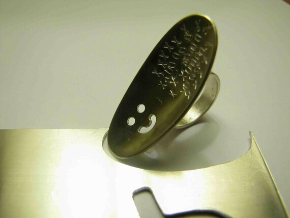 Happy Face Ring, Smilie Face in Sterling Silver