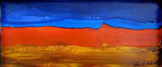 Ready To Hang Connemara Bog Abstract Landscape, Aqua Marine, Blue, Tan, Rust, Art For Wall, Wild Atlantic Way, Limited Edition Canvas Print