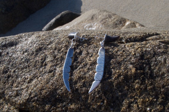 Sterling Silver Crab Shell Earrings