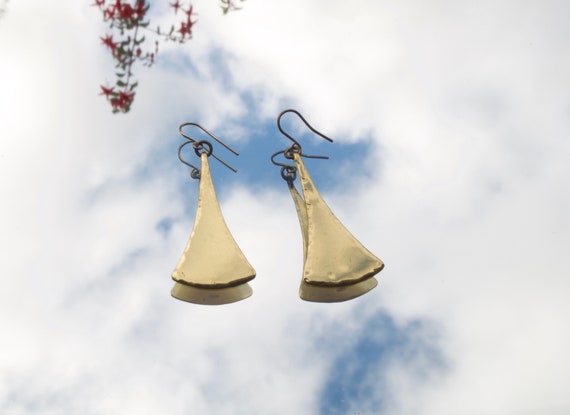 Viking Halberd Brass Earrings