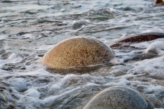 Round Stone Atlantic Ocean, Connemara, Limited Edition Acrylic laminated Photograph, Irish Landscape