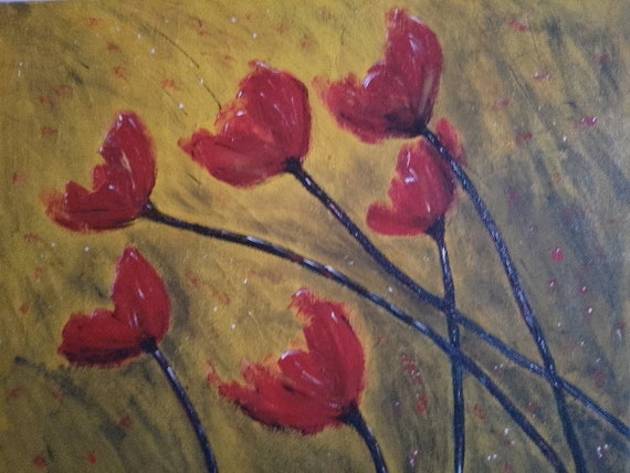 Poppies Swaying in Wind