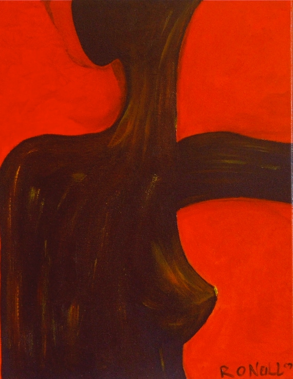 Maasi Woman, Tall Graceful Woman, Abstract Art Canvas Print Ready to Hang on Your Wall