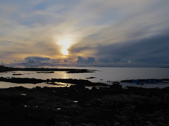 Winter Sunset On Atlantic Ocean 1 Print on Canvas