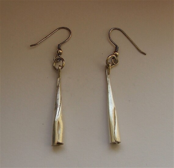 Cone shaped Silver Drop Earrings,boho long and thin earrings, light, slender, Celtic, Irish Made, Free shipping