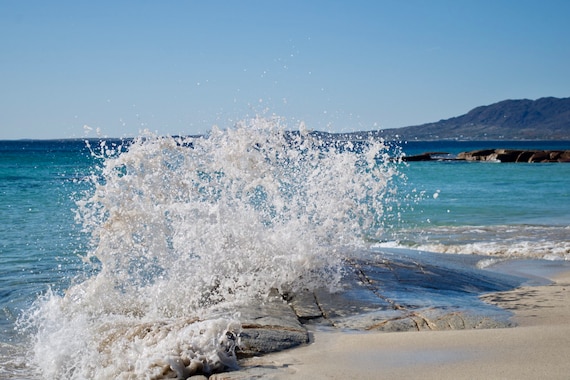 Wave Art 8, Acrylic Laminated Atlantic Wave, Crashing Wave, Turquoise Seas, Mountains, Blue Skies Limited Edition Photo