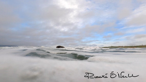 October White Ocean Water Print on Canvas