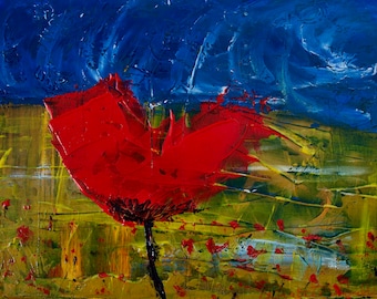 Belgium Poppy Printed on Canvas, ready to hang