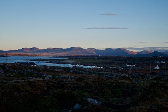 Ready To Hang Acrylic Laminated, Beanna Beola In Red, Limited Edition, 75 years Lifespan, Connemara Landscape, Mountains, Sea