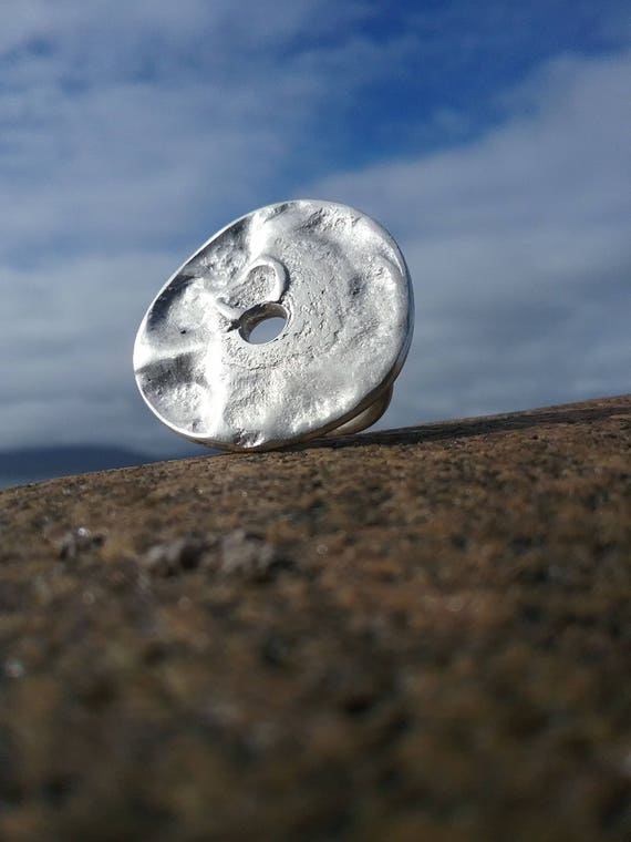 Unique Circular Powerful Statement Silver Ring, Textured, Irish Design, Chunky, Boho, Fashion, Contemporary Precious Ring
