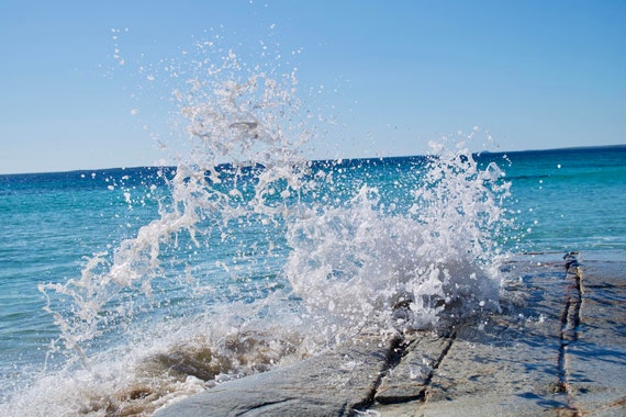 Ready To Hang, Surf, Positive, SummerWave Art 9, Wave Splash, White Wave, Turquoise Seas, Blue skies, Limited Edition Acrylic LaminatedPhoto
