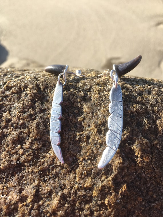 Sterling Silver Crab Shell Earrings