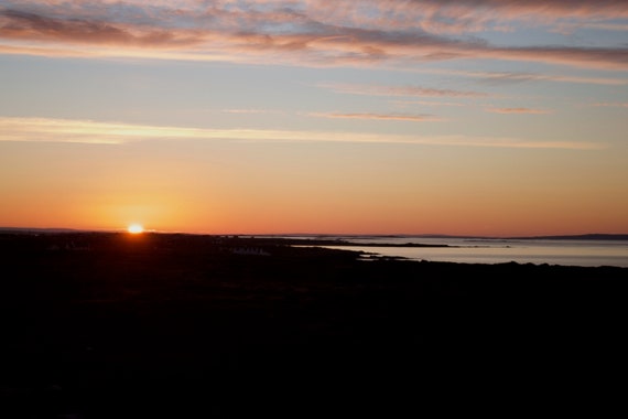 White Sun Sunrise, Dawn Photo, Connemara, Ready to Hang Acrylic Laminated Photo, Wall Decor, Irish Landscape