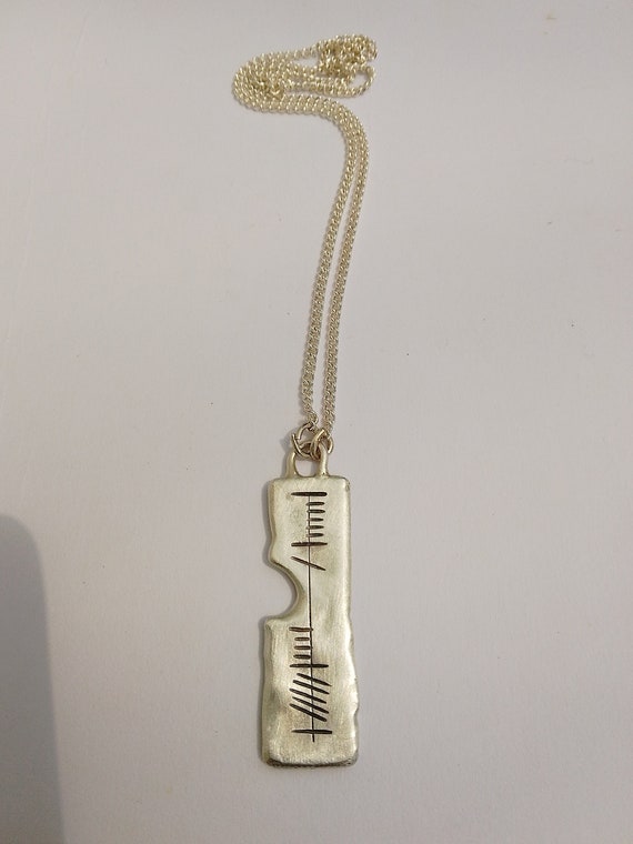 Anam Cara Soul Friend Sterling Silver Pendant Inscribed in Ancient Irish Ogham writing