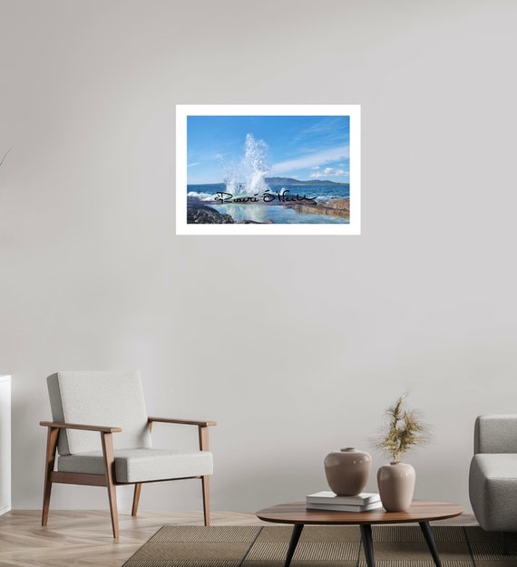 Wave Against Rocks 2, White Wave Blue Skies, Connemara Landscape Limited Edition Photographs