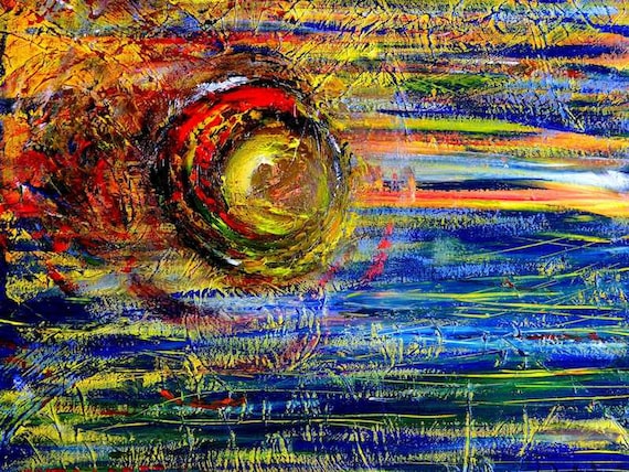 Outer Space Painting, Abstract Painting, Bright Coloured Painting, Irish Artist, Contemporary Art, Unique Art