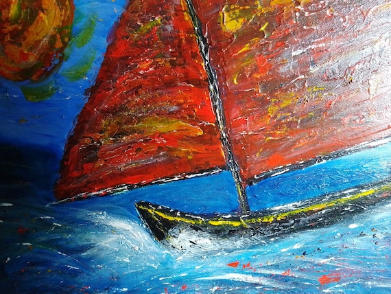 Galway Sailing Vessel, Ocean Voyage, Irish Art, Painting Print on canvas, Ready To Hang