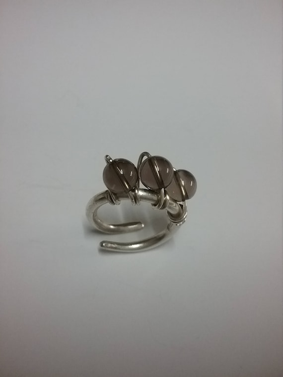 Smokie Quartz Torc Ring