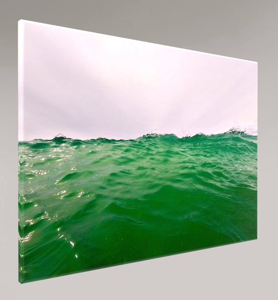 Green Seas Atlantic Ocean Wave Print on Canvas ready to hang