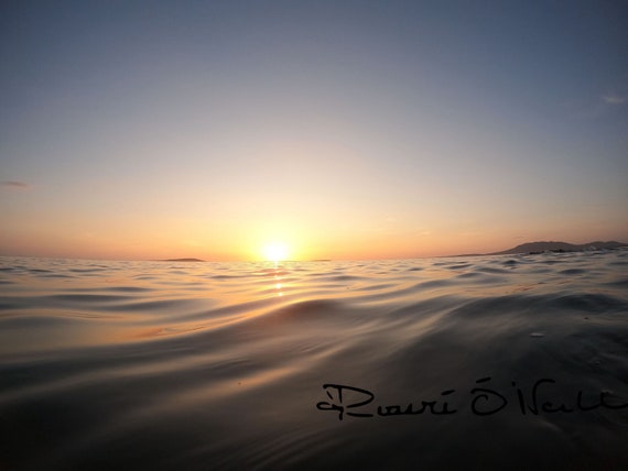 Atlantic Ocean Sunset Photograph on Canvas ready to hang