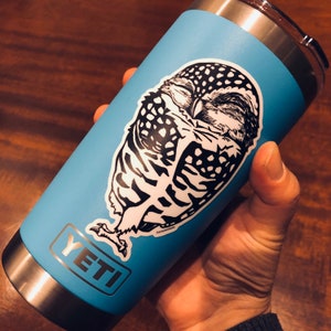 Black and White Sleeping Owl Vinyl Sticker 4 inches