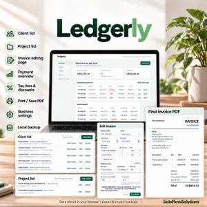 Freelancer Invoice & Client Management Tool | Offline HTML App (Digital Download)