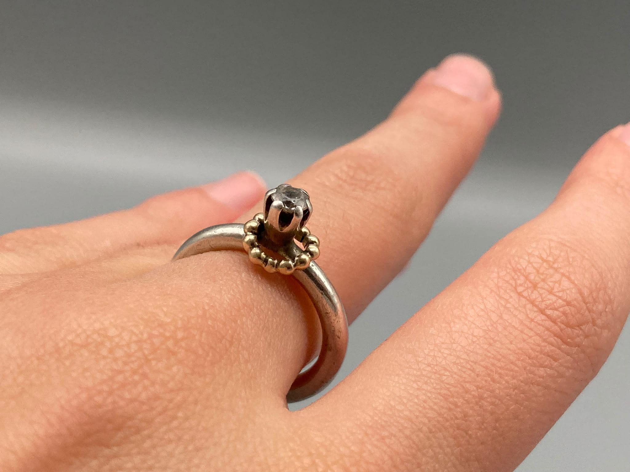 Bubble Wreath Pandora ring 925 Sterling silver & 14k gold ALE